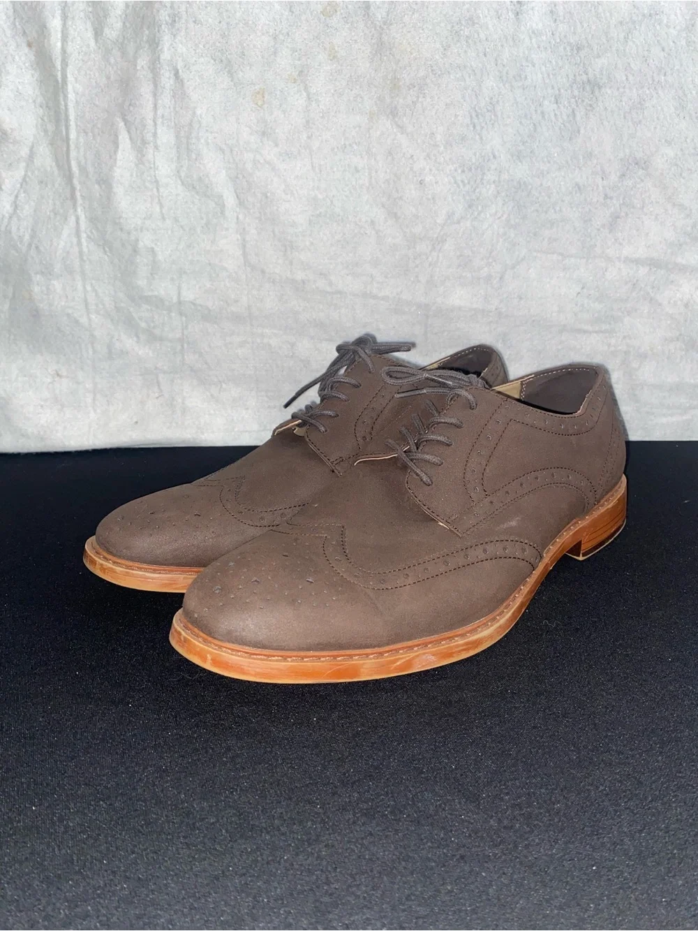 George Men's Brown Wingtip Oxford Dress Shoes